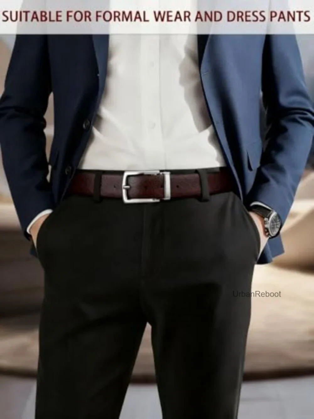 Men's Genuine Leather Dress Belt 1.38